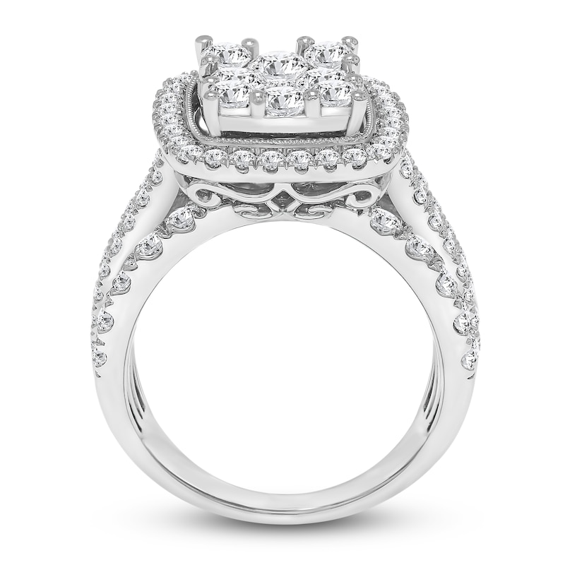 Diamond Engagement Ring 3 carat tw Round 14K White Gold