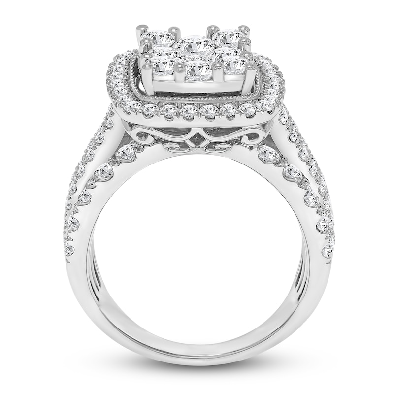 Main Image 3 of Diamond Engagement Ring 3 carat tw Round 14K White Gold