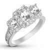 Thumbnail Image 3 of Diamond Engagement Ring 1-7/8 ct tw Emerald-cut 14K White Gold