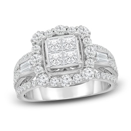 Diamond Engagement Ring 2 ct tw Princess-cut 14K White Gold