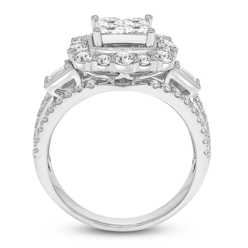Main Image 3 of Diamond Engagement Ring 2 ct tw Princess-cut 14K White Gold