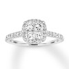Thumbnail Image 0 of Diamond Engagement Ring 1 ct tw Princess/Round 14K White Gold