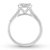 Thumbnail Image 1 of Diamond Engagement Ring 1 ct tw Princess/Round 14K White Gold