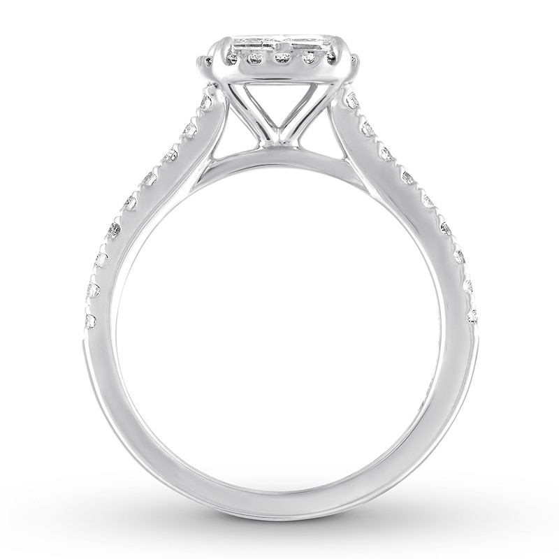 Diamond Engagement Ring 1 ct tw Princess/Round 14K White Gold