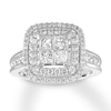 Thumbnail Image 1 of Diamond Engagement Ring 1-1/2 ct tw Princess/Round 14K Gold