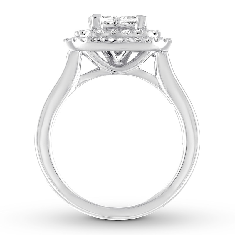 Main Image 2 of Diamond Engagement Ring 1-1/2 ct tw Princess/Round 14K Gold
