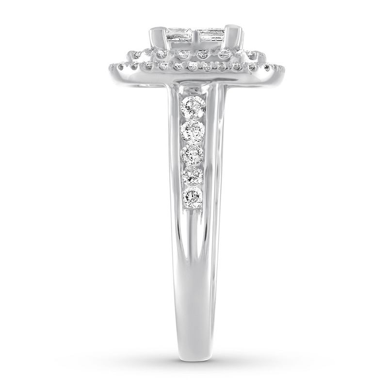 Diamond Engagement Ring 1-1/2 ct tw Princess/Round 14K Gold
