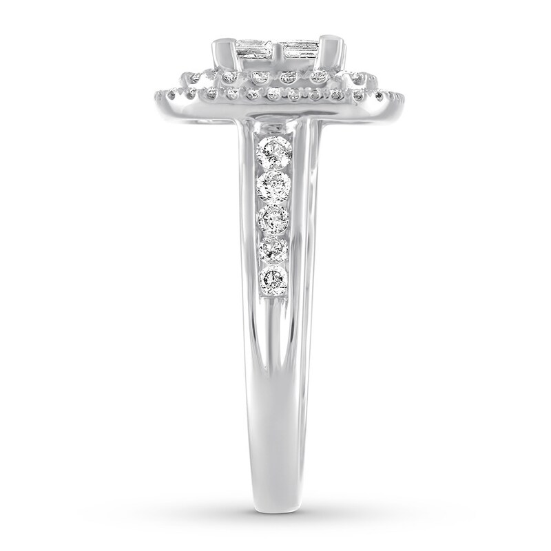 Main Image 3 of Diamond Engagement Ring 1-1/2 ct tw Princess/Round 14K Gold