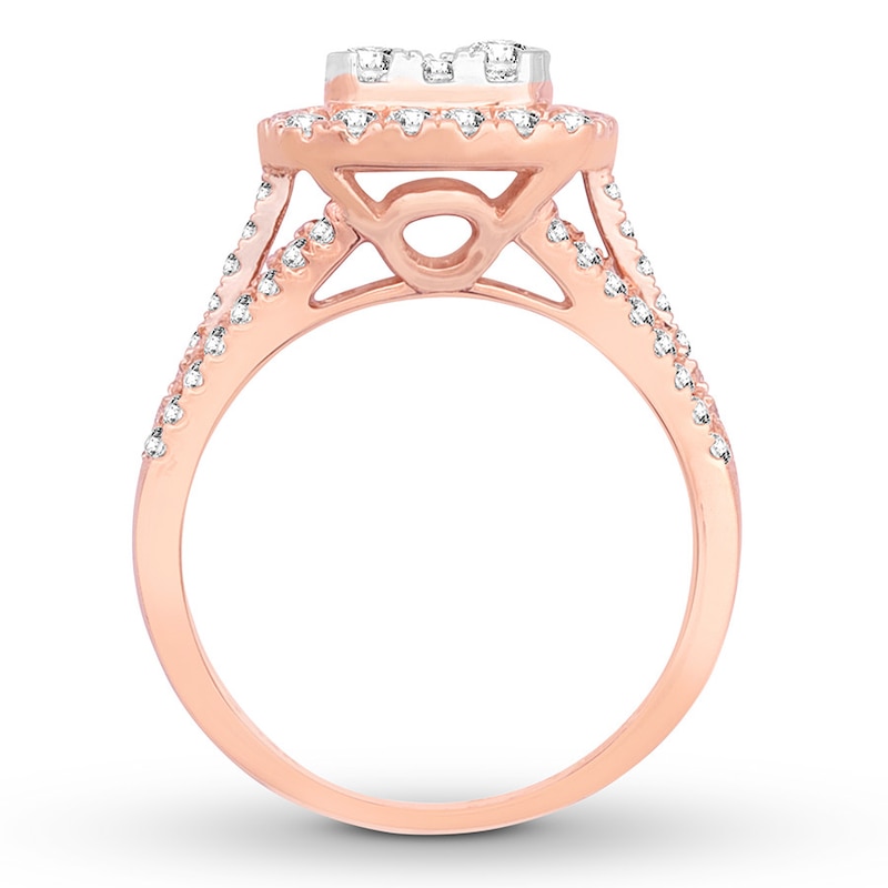 Diamond Engagement Ring 1-1/2 carat tw Round 14K Rose Gold