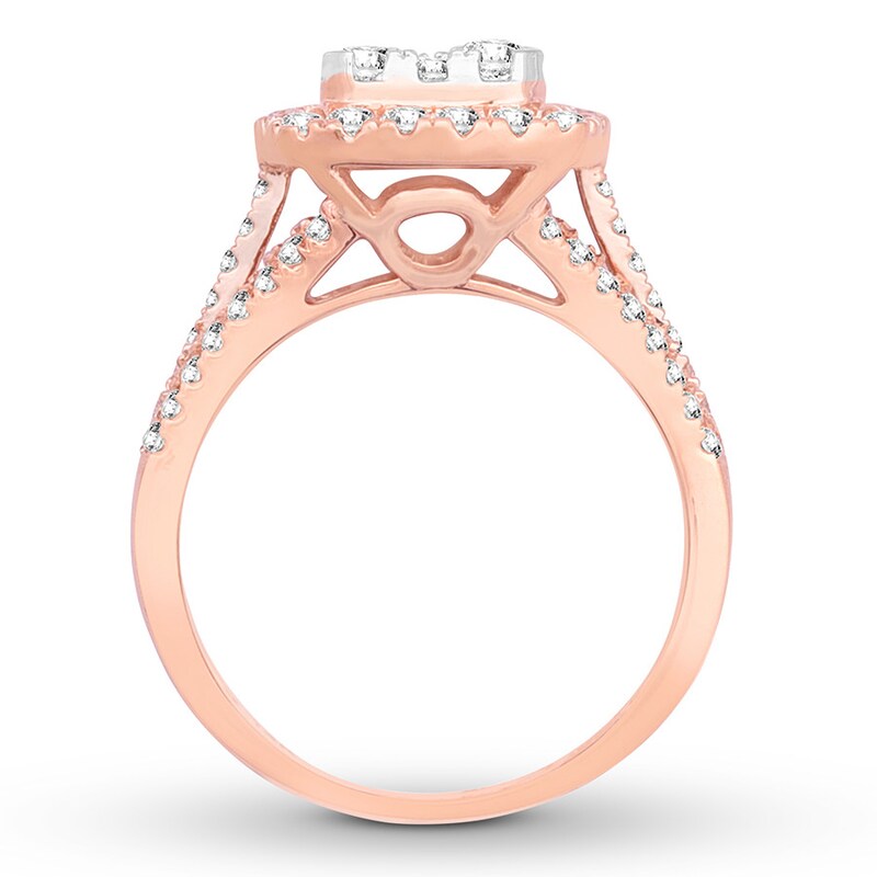 Diamond Engagement Ring 1-1/2 carat tw Round 14K Rose Gold