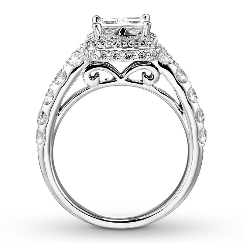 Diamond Engagement Ring 2 ct tw Princess-cut 14K White Gold