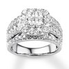 Thumbnail Image 0 of Diamond Engagement Ring 2-1/2 ct tw Princess/Round 14K Gold