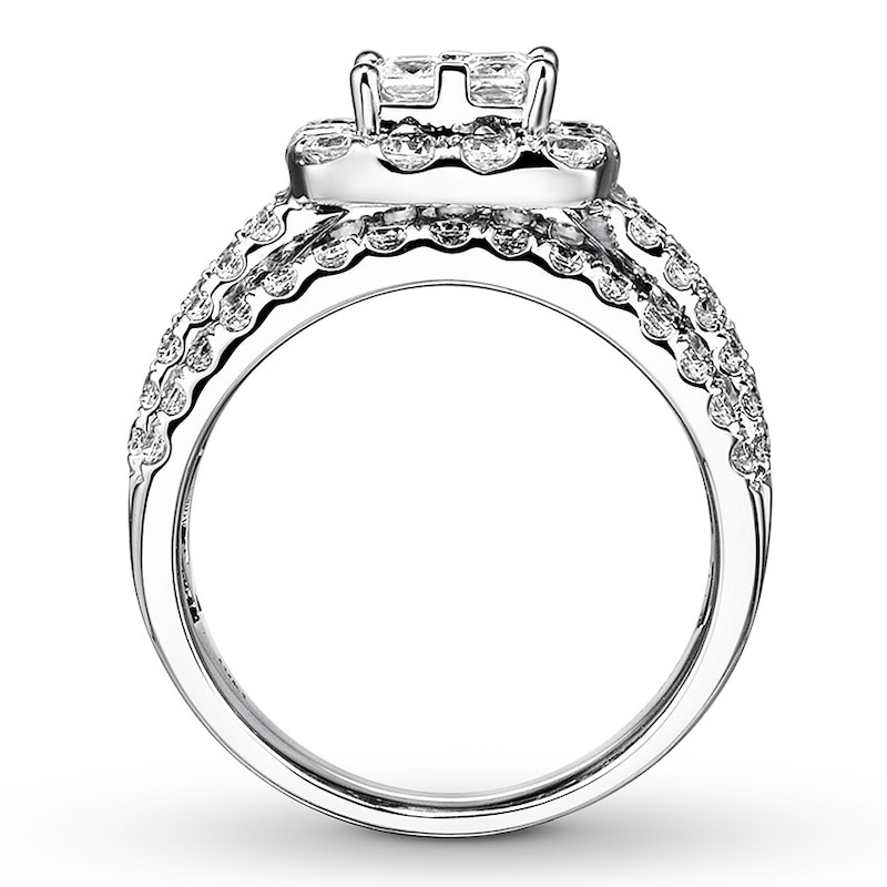 Diamond Engagement Ring 2-1/2 ct tw Princess/Round 14K Gold