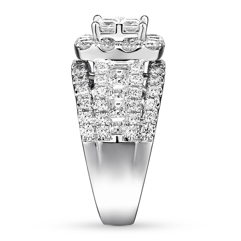 Diamond Engagement Ring 2-1/2 ct tw Princess/Round 14K Gold