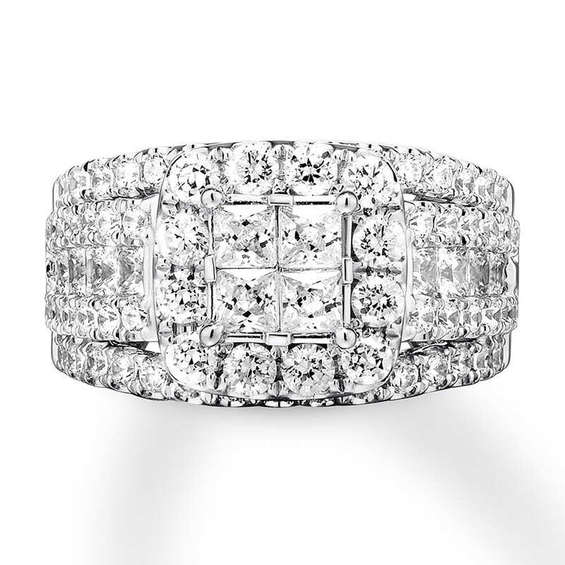 Diamond Engagement Ring 2-1/2 ct tw Princess/Round 14K Gold