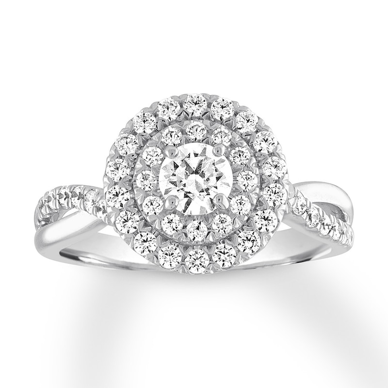Diamond Engagement Ring 1 carat tw 14K White Gold with 360