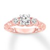 Diamond 3-Stone Ring 1 carat tw Round 14K Rose Gold