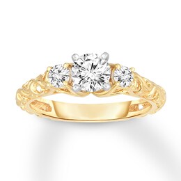 Diamond 3-Stone Ring 1 carat tw Round 14K Yellow Gold