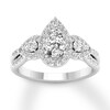 Thumbnail Image 1 of Diamond Engagement Ring 7/8 ct tw Pear-shaped/Round 14K White Gold