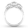 Thumbnail Image 1 of Diamond Engagement Ring 7/8 ct tw Pear-shaped/Round 14K White Gold