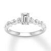 Thumbnail Image 0 of Diamond Engagement Ring 7/8 ct tw Emerald/Round/Marquise 14K White Gold