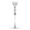 Thumbnail Image 2 of Diamond Engagement Ring 7/8 ct tw Emerald/Round/Marquise 14K White Gold