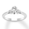 Thumbnail Image 0 of Diamond 3-Stone Ring 7/8 ct tw Oval/Pear-shaped/Round 14K White Gold