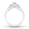 Thumbnail Image 1 of Diamond 3-Stone Ring 7/8 ct tw Oval/Pear-shaped/Round 14K White Gold