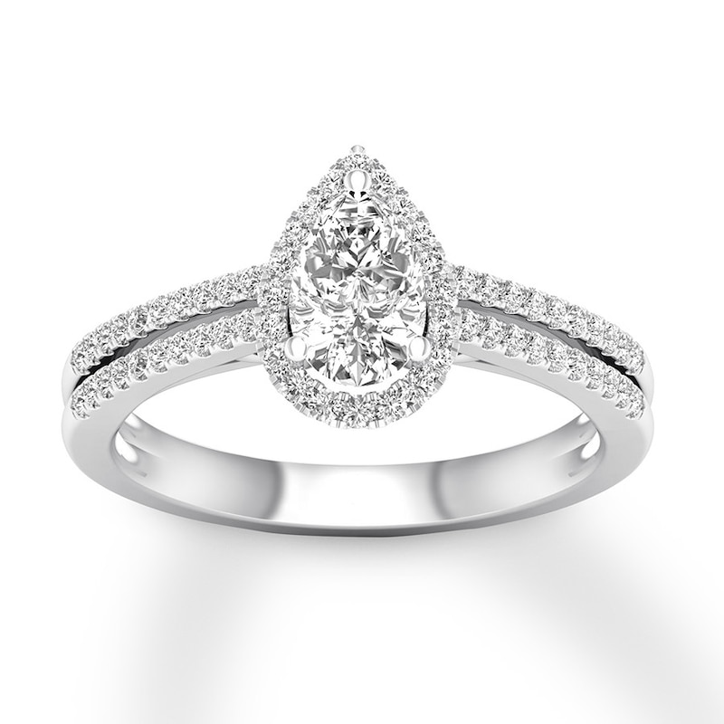 Main Image 1 of Diamond Engagement Ring 3/4 ct tw Pear-shaped 14K White Gold