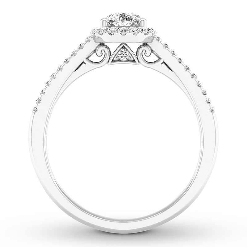 Main Image 2 of Diamond Engagement Ring 3/4 ct tw Pear-shaped 14K White Gold