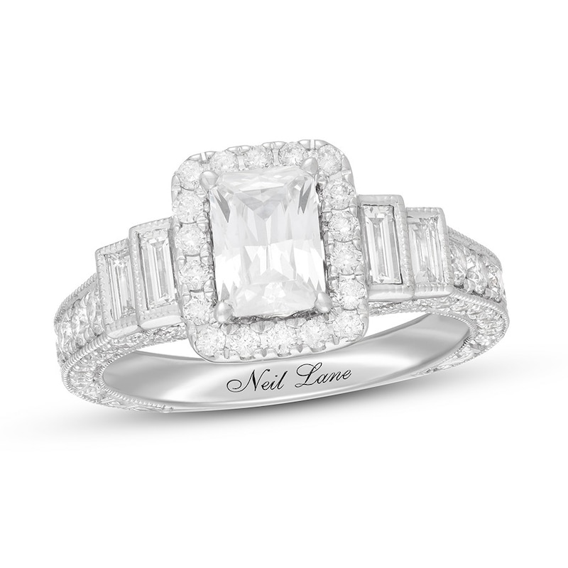 Main Image 1 of Neil Lane Engagement Ring 2 1/6 ct tw Radiant 14K White Gold