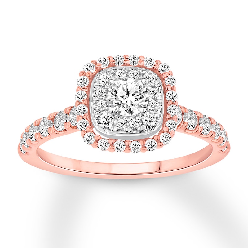 Diamond Engagement Ring 7/8 carat tw Round 14K Rose Gold