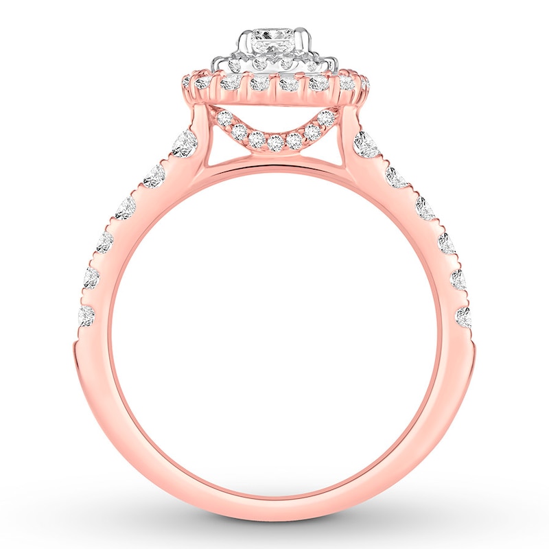 Diamond Engagement Ring 7/8 carat tw Round 14K Rose Gold