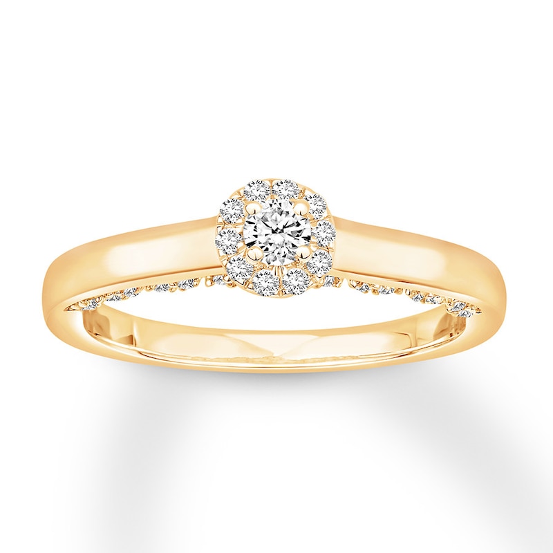 Diamond Engagement Ring 5/8 carat tw Round 14K Yellow Gold with 360