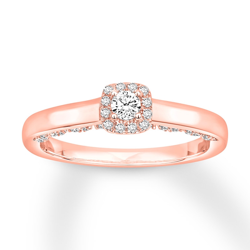 Diamond Engagement Ring 5/8 carat tw Round 14K Rose Gold