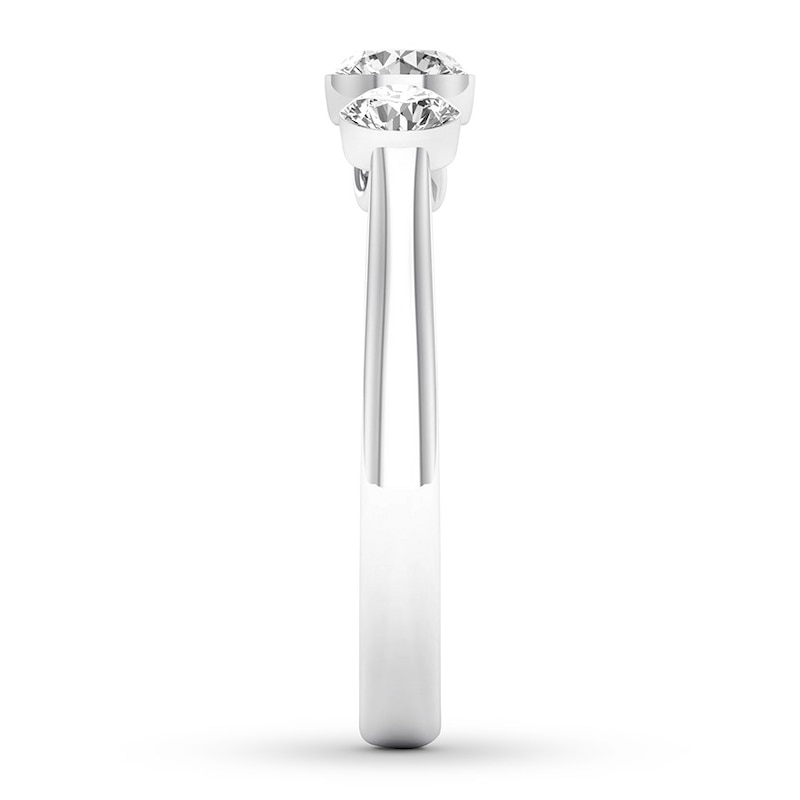 Diamond 3-Stone Ring 1 ct tw Round 14K White Gold