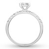 Thumbnail Image 2 of Diamond Engagement Ring 5/8 ct tw Princess/Round 14K White Gold