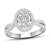 Thumbnail Image 0 of Diamond Engagement Ring 7/8 ct tw Oval/Round 14K White Gold