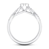 Thumbnail Image 1 of Diamond Engagement Ring 5/8 ct tw Oval/Round 14K White Gold