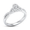 Thumbnail Image 3 of Diamond Engagement Ring 5/8 ct tw Oval/Round 14K White Gold