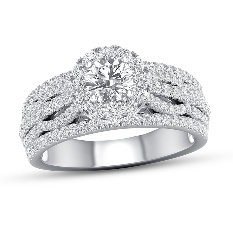Main Image 1 of Diamond Engagement Ring 1 1/4 ct tw Round 14K White Gold
