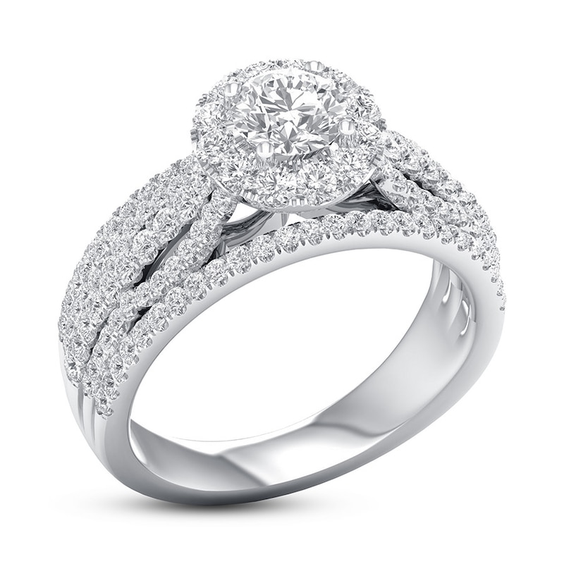 Main Image 4 of Diamond Engagement Ring 1 1/4 ct tw Round 14K White Gold