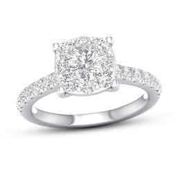 Diamond Engagement Ring 1 1/5 ct tw Round 14K White Gold
