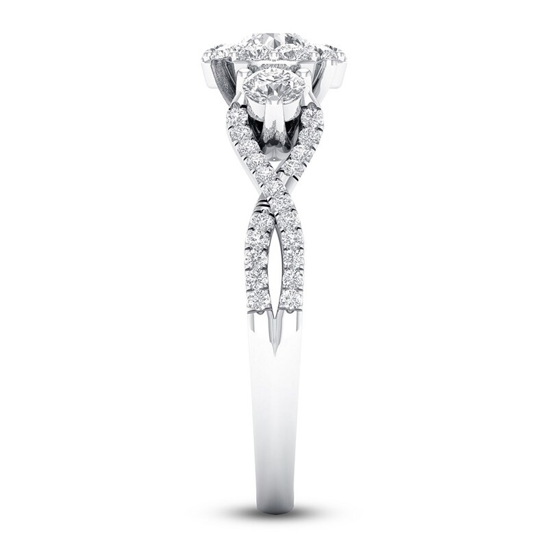 Main Image 3 of Diamond Engagement Ring 1 ct tw Round 14K White Gold 8.2mm