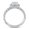 Thumbnail Image 1 of Aquamarine/Diamond Engagement Ring 1/4 ct tw 14K White Gold