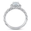 Thumbnail Image 2 of Aquamarine/Diamond Engagement Ring 1/4 ct tw 14K White Gold