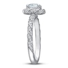 Thumbnail Image 2 of Aquamarine/Diamond Engagement Ring 1/4 ct tw 14K White Gold