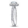Thumbnail Image 3 of Aquamarine/Diamond Engagement Ring 1/4 ct tw 14K White Gold