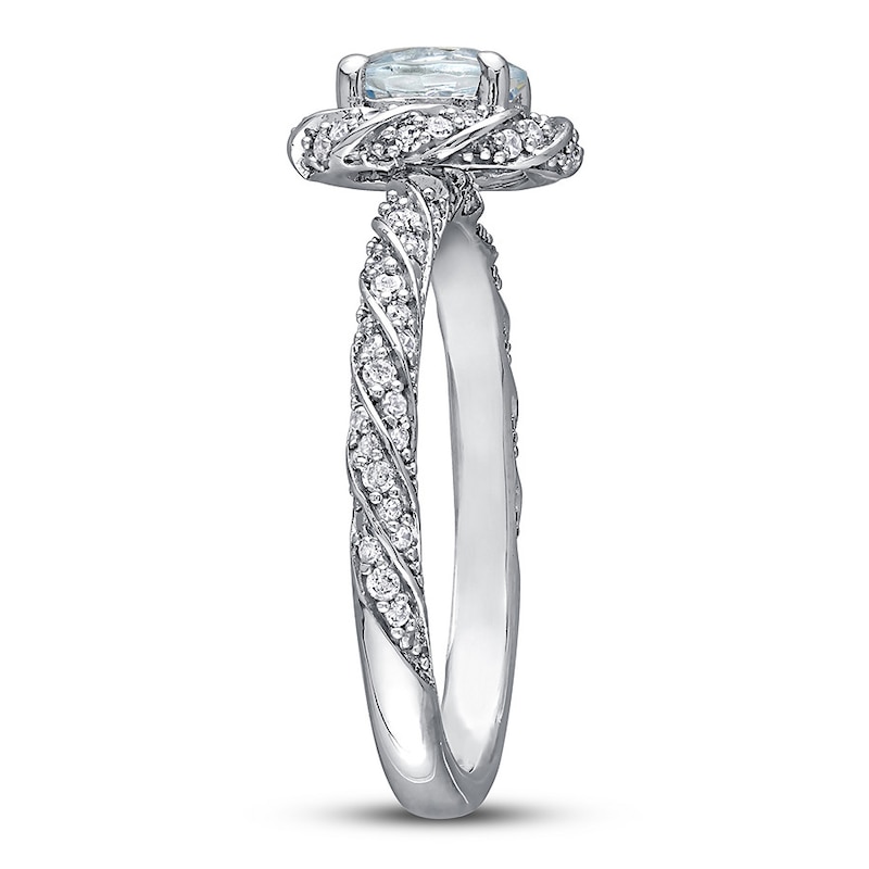 Jewelry Adviser Rings 14k White Gold Aquamarine Diamond Ring Jewelry Adviser Rings 14k White Gold Aquamarine Diamond Ring