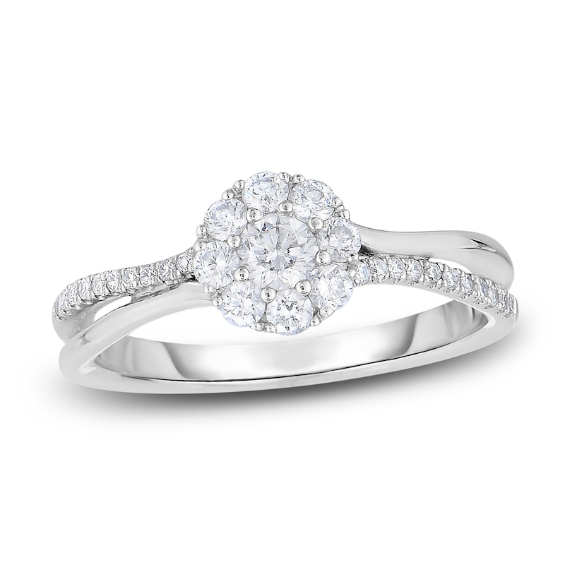 Diamond Engagement Ring 1/2 ct tw Round-Cut 14K White Gold